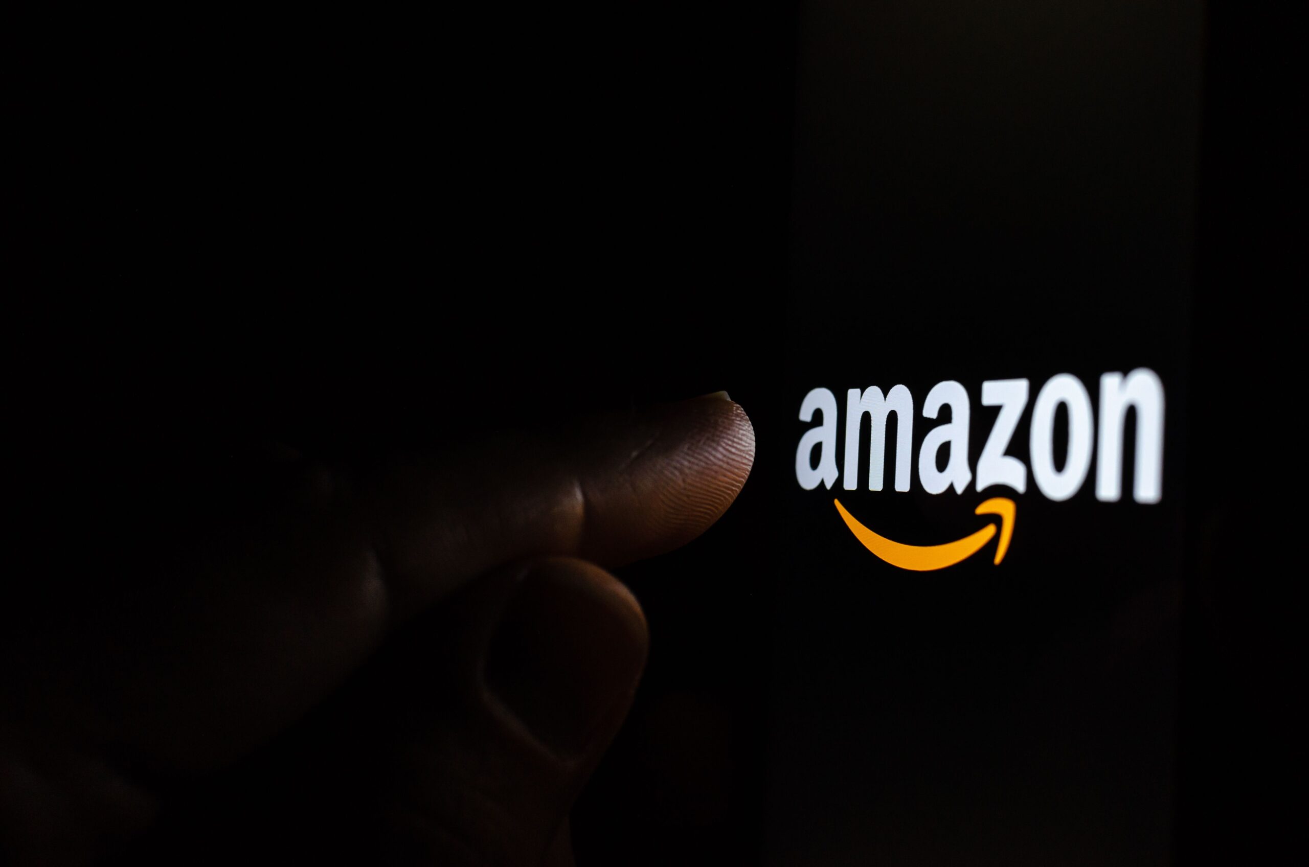 Amazon logo on a smartphone screen